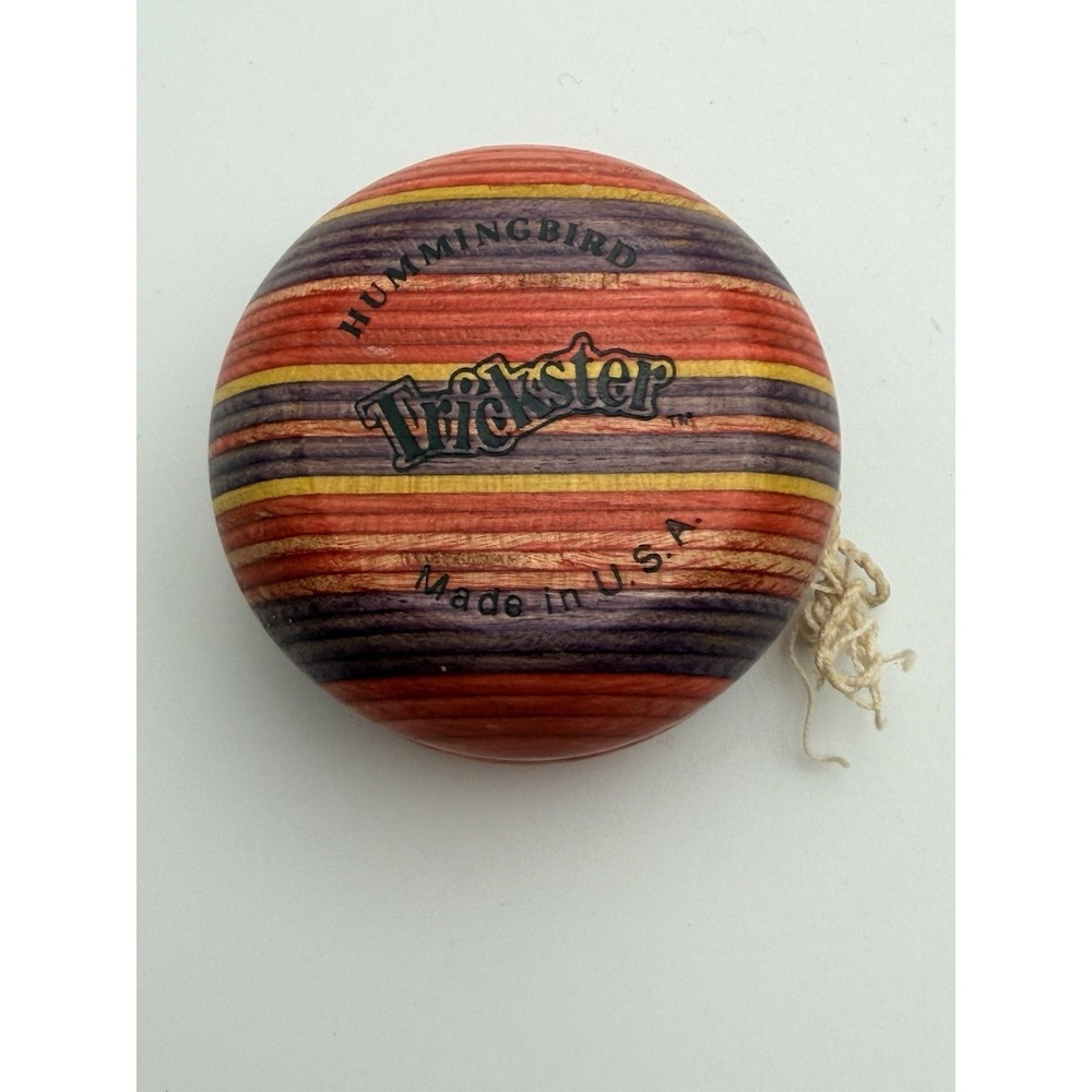Hummingbird Trickster Wooden Yo-Yo Made In USA Retro Wood Grain Toy